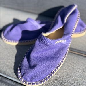 Havaianas Purple Canvas Slip-On Espadrilles
